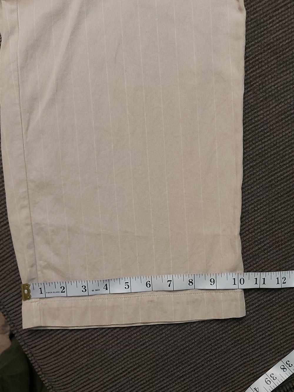 100% Cotton Cropped Wide Leg Culotte Pants Beige High Rise Size S - Picture 9 of 11